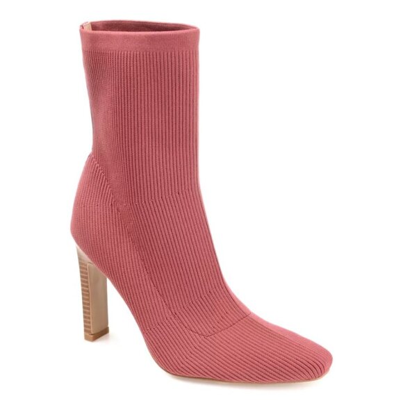 JOURNEE COLLECTION ELISSA Heeled Stretch Ankle Sock Boots Clay Size 9 - Picture 1 of 8